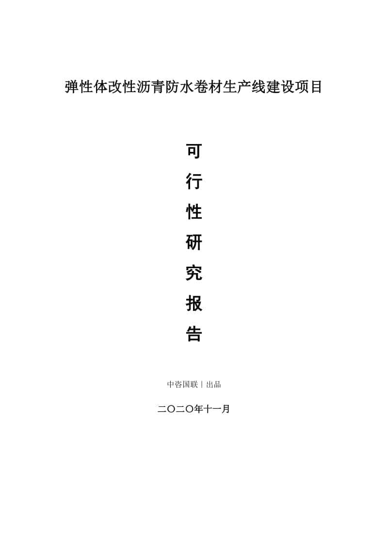 弹性体改性沥青防水卷材生产建设项目可行性研究报告.doc_第1页