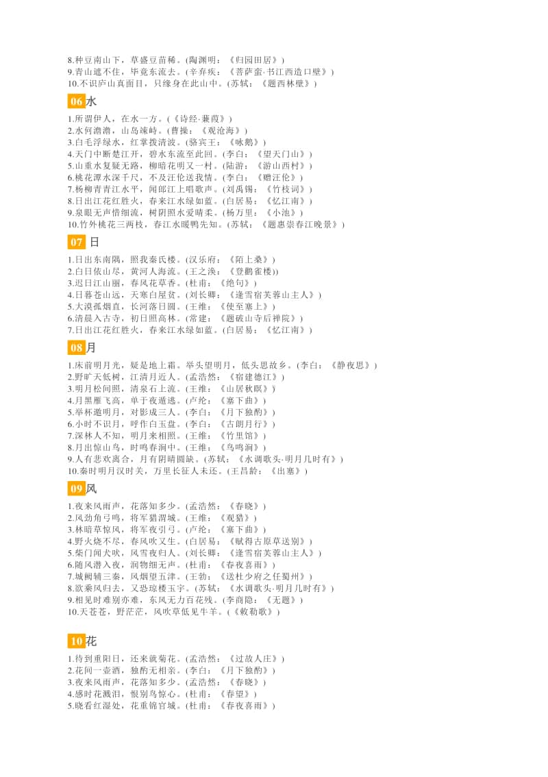 古诗词整理：春、夏、秋、冬、山、水、日、月、风、花、雨、雪.docx_第2页
