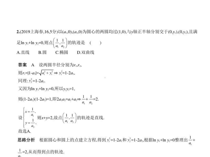 2021新高考数学复习练习课件：§9.1　直线方程与圆的方程.pptx_第2页