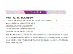 2021新高考化学复习练习课件：专题五　金属及其化合物.pptx