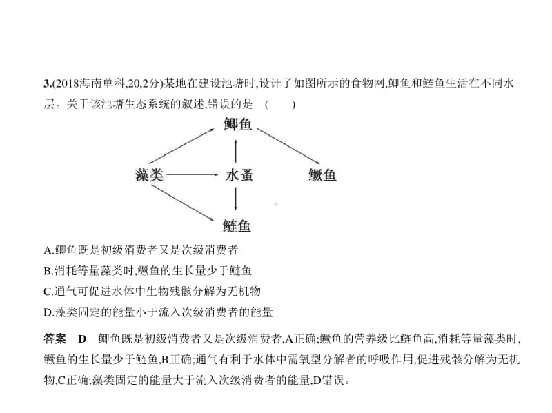 2021新高考生物复习练习课件：专题22　生态系统与生态环境的保护.pptx_第3页