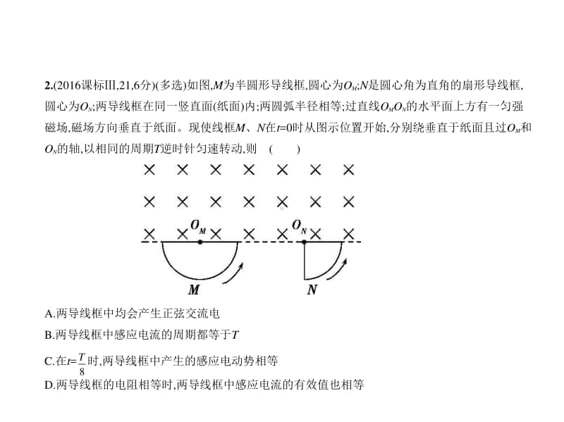 2021新高考物理复习练习课件：专题十二　交变电流.pptx_第2页