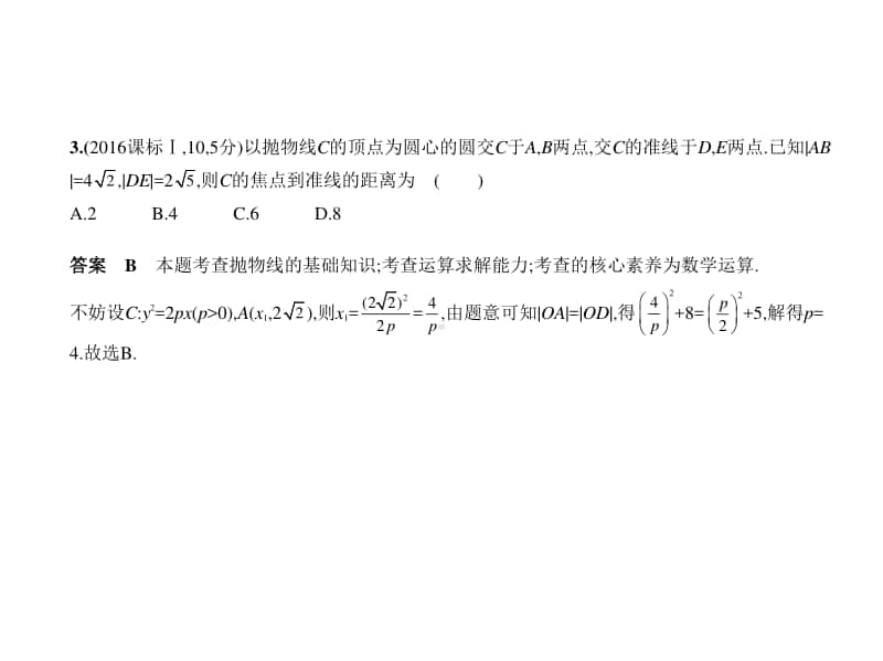 2021年新课标（老高考）理数复习练习课件：§10.3　抛物线.pptx_第3页