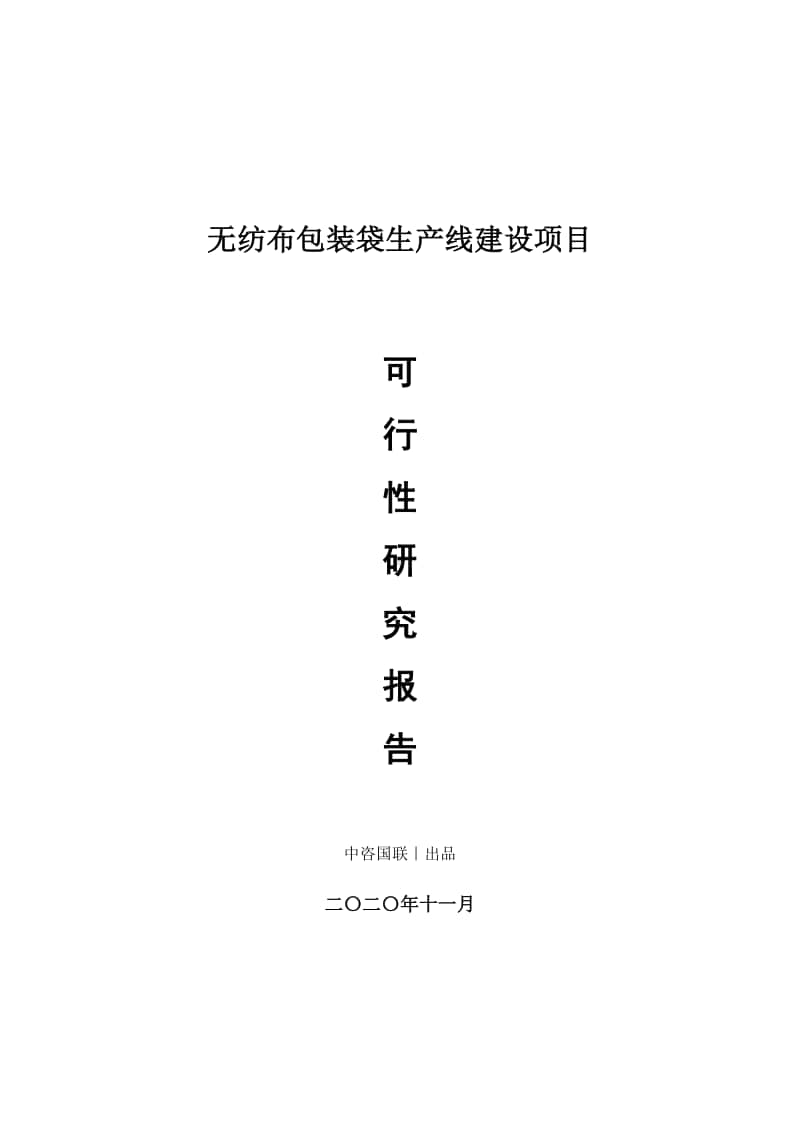 无纺布包装袋生产建设项目可行性研究报告.doc_第1页