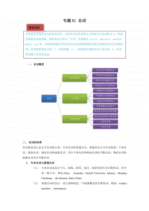 高考英语基础语法精讲及最新高考真题同步练习（含答案）：名词.docx