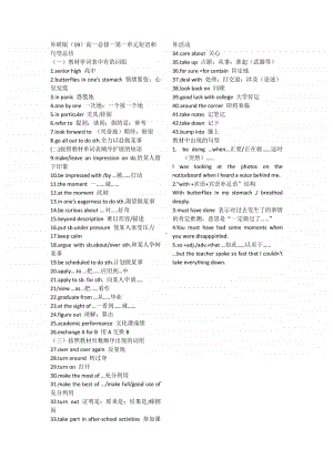 外研版（2020新版）高一必修一第一单元词组和句型总结.docx