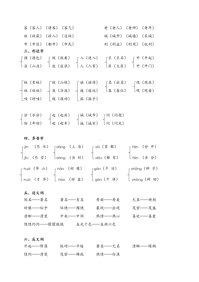 苏州某小学部编版语文二年级上册第四单元复习资料.pdf_第2页