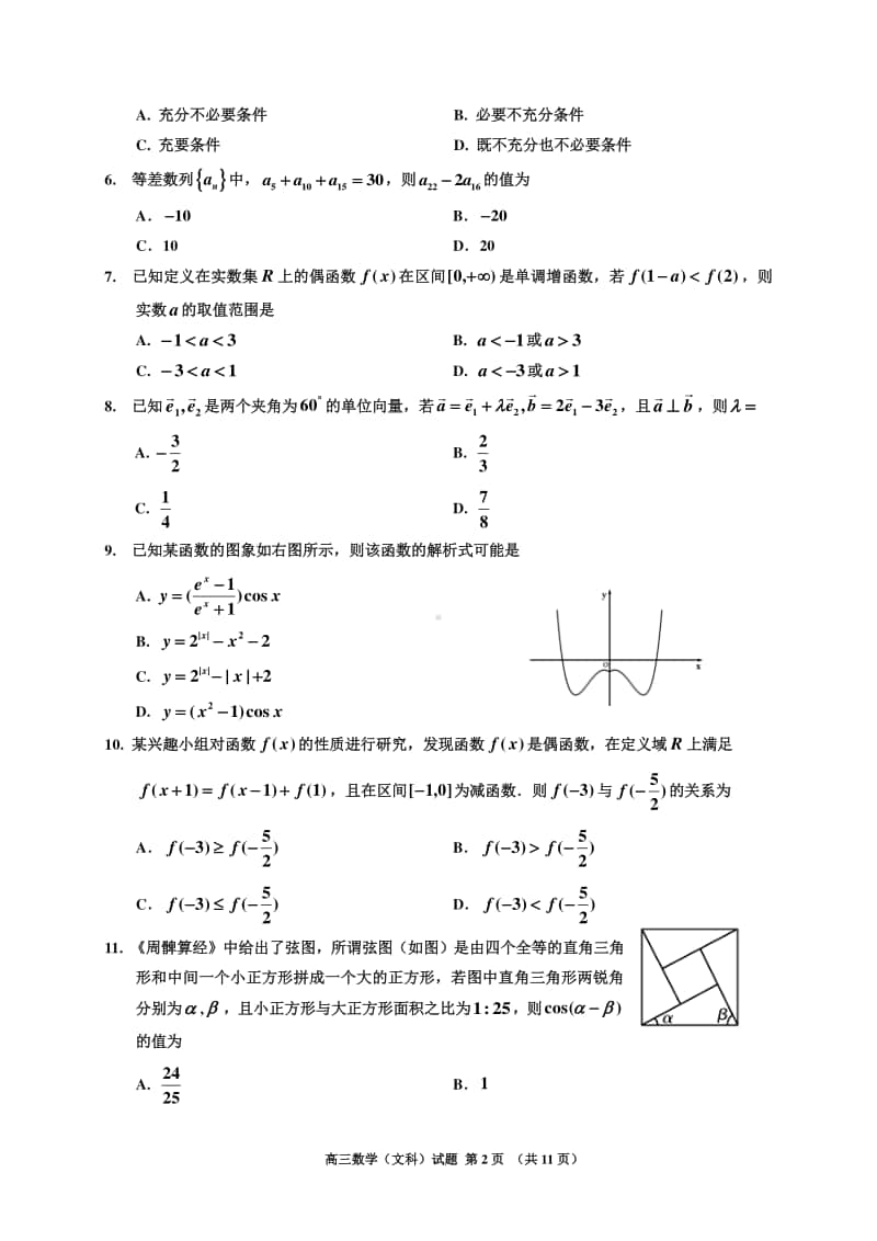 吉林省吉林市普通高中2021届高三第一次调研测试（期中）数学（文）试题 Word版含答案.doc_第2页