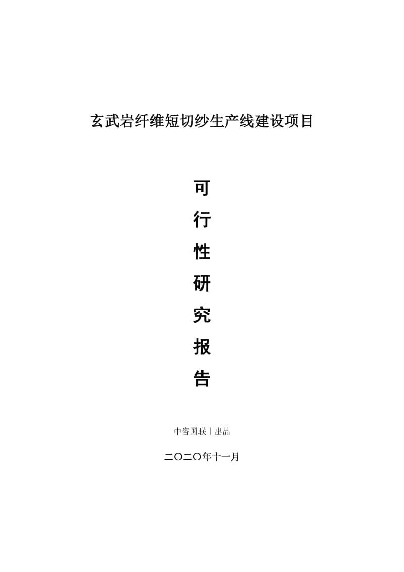 玄武岩纤维短切纱生产建设项目可行性研究报告.doc_第1页