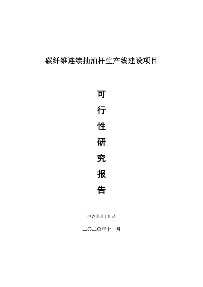 碳纤维连续抽油杆生产建设项目可行性研究报告.doc_第1页