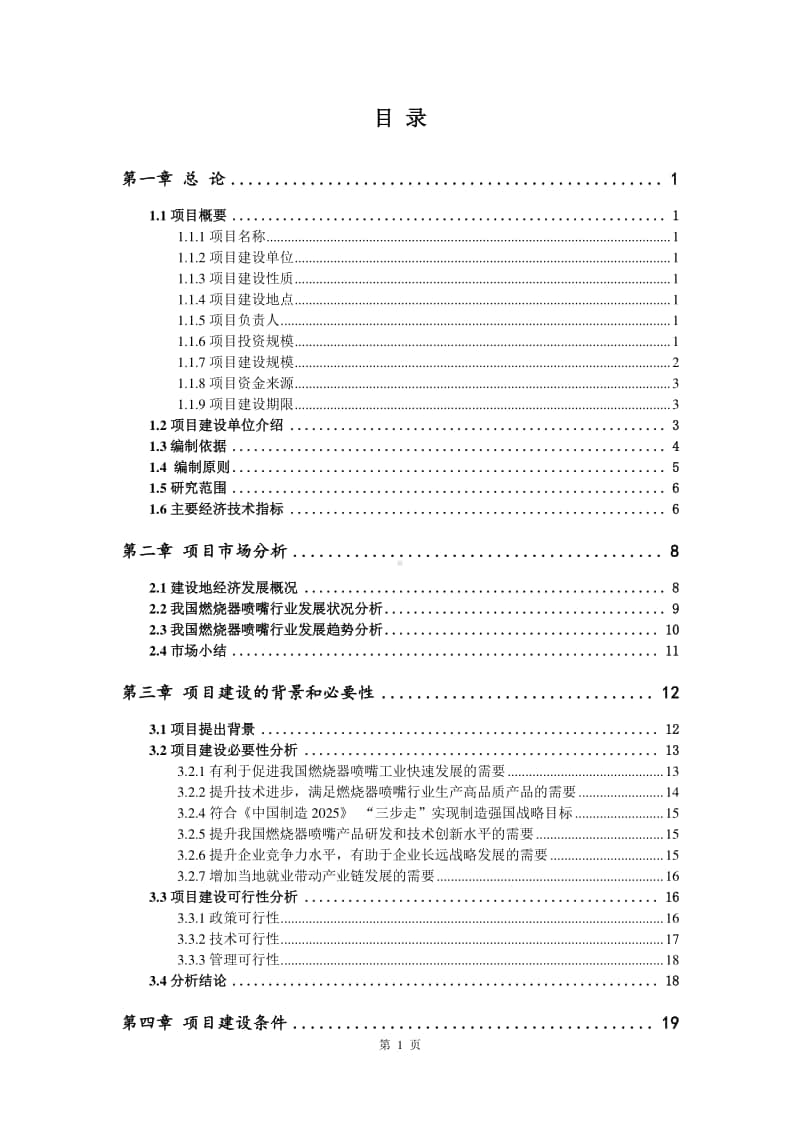 燃烧器喷嘴生产建设项目可行性研究报告.doc_第2页