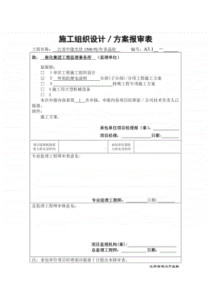 A3.1施工组织设计、方案报审表.doc