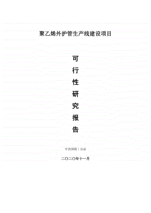 聚乙烯外护管生产建设项目可行性研究报告.doc