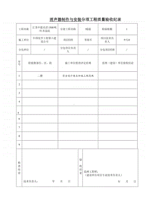 消声器制作与安装分项工程质量验收纪录.doc