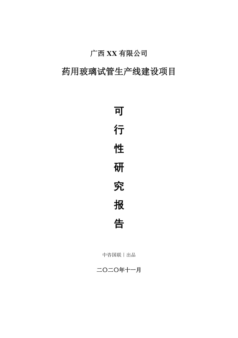 药用玻璃试管生产建设项目可行性研究报告.doc_第1页