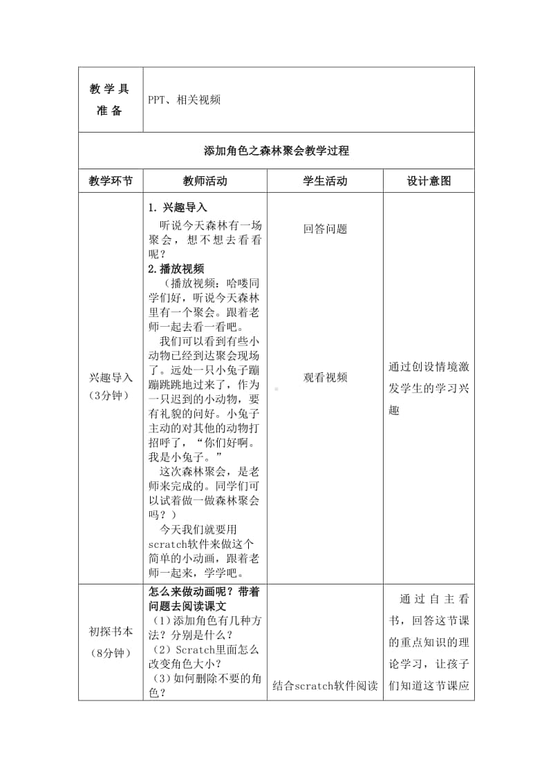 2020新川教版三年级上册信息技术-添加角色之森林聚会教案.docx_第2页