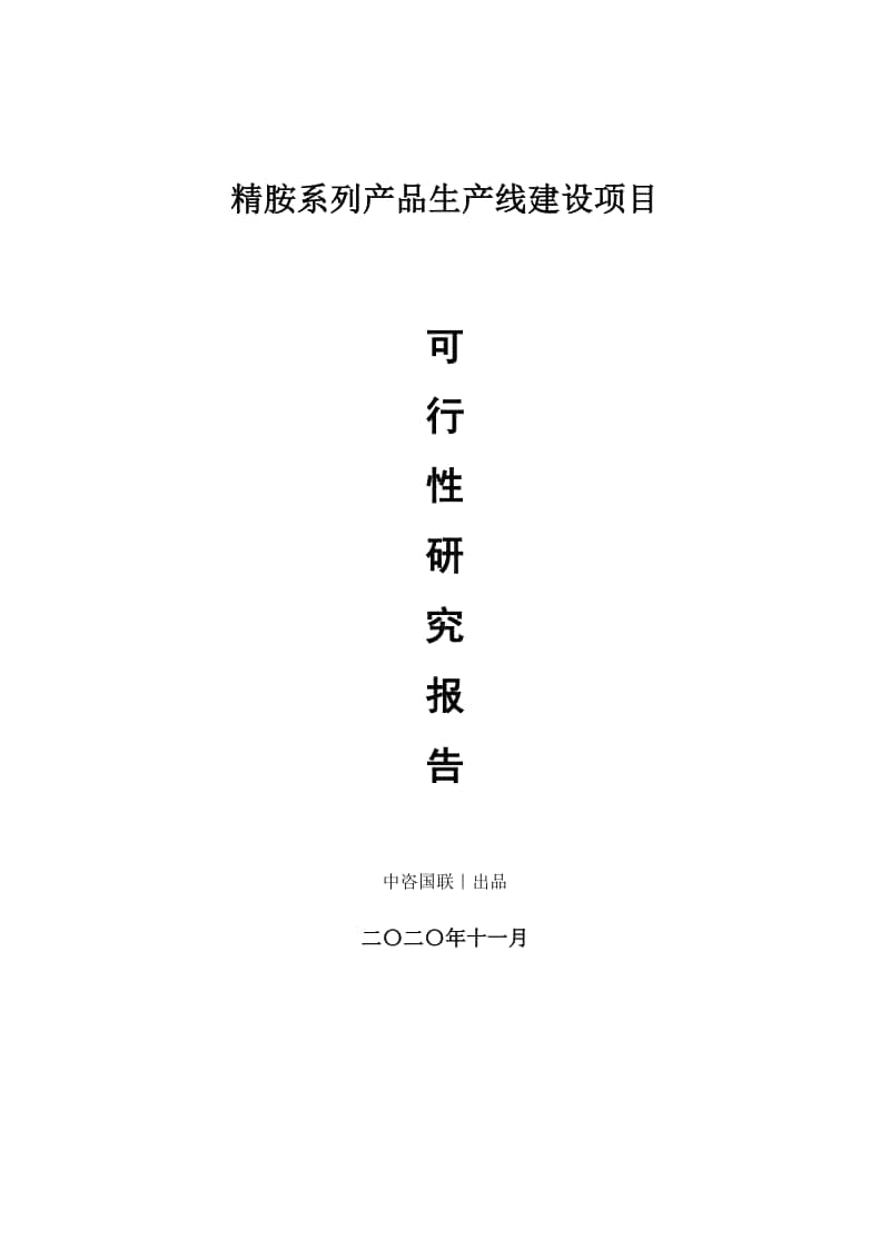 精胺系列产品生产建设项目可行性研究报告.doc_第1页