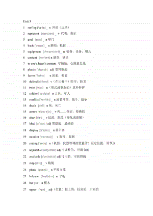 （2020新外研版）英语必修二unit 3单词表注音版.doc