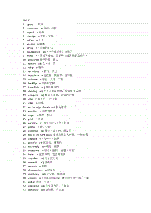 （2020新外研版）英语必修二unit 4单词表.doc