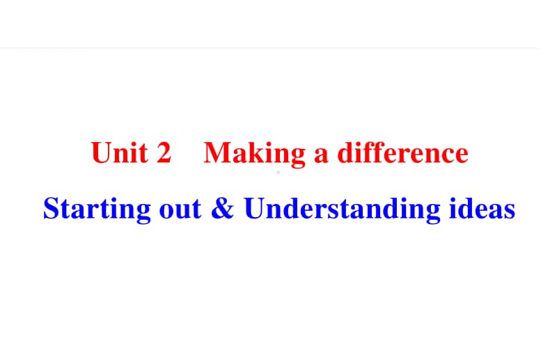 2020新外研版高中学习课件必修三Unit 2Making a differenceStarting out & Understanding ideas（英语）71张PPT.pptx_第1页