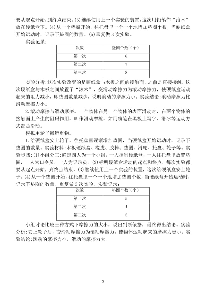 小学科学教科版四年级上册第三单元第5课《运动与摩擦力》教案.doc_第3页