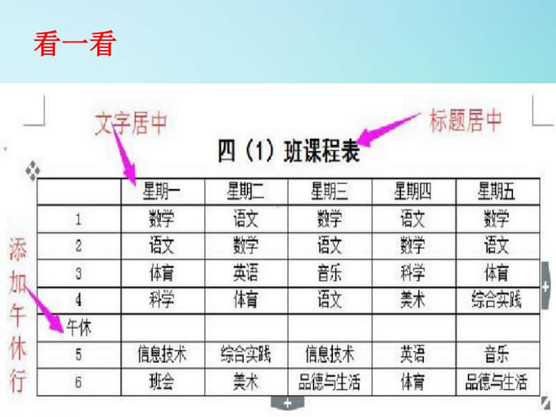 电子工业版（安徽）信息技术第四册第2课 编辑班级课程表 ppt课件.ppt_第3页