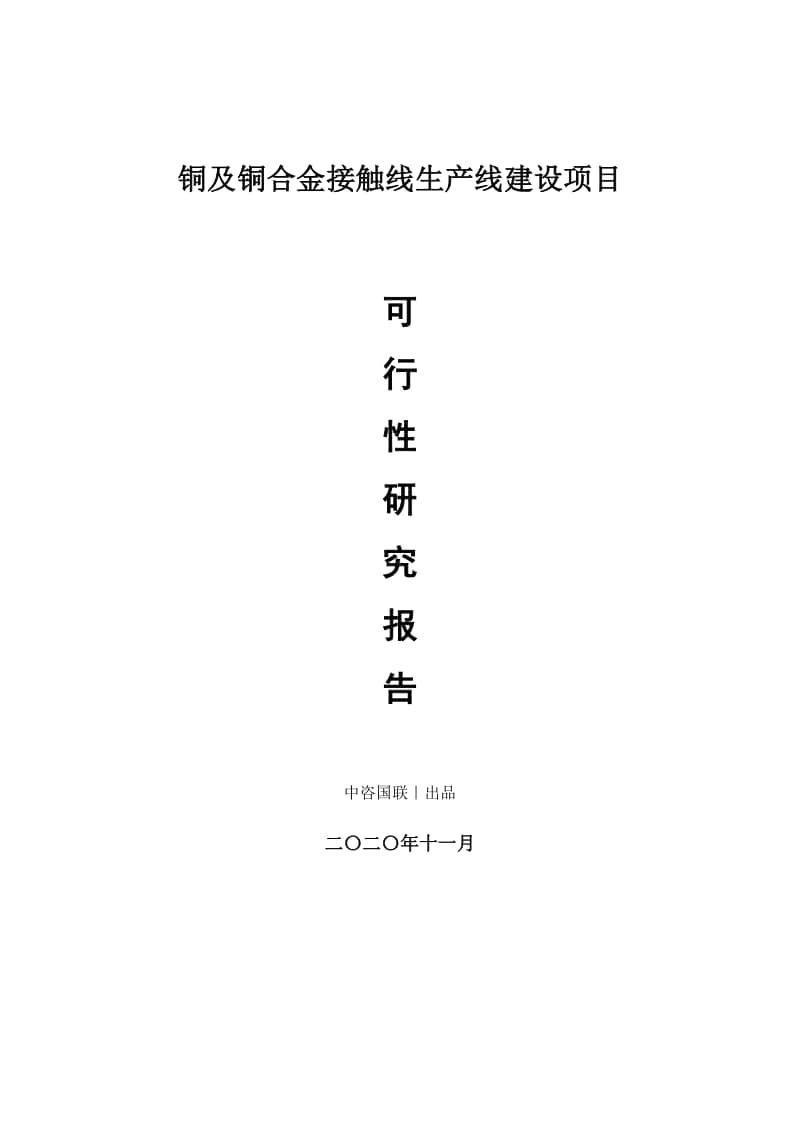 铜及铜合金接触线生产建设项目可行性研究报告.doc_第1页