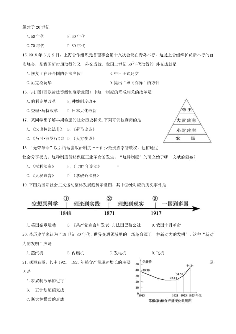 山东省德州市2018年中考历史真题试题（含答案）.doc_第3页