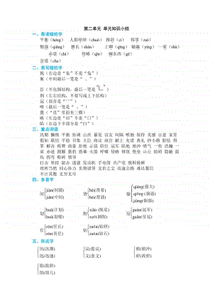 部编语文五年级上册第二单元知识小结.doc