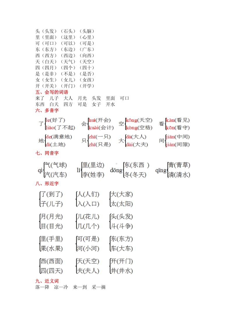 部编版语文一年级上册《语文园地四》知识点+同步练习.doc_第3页