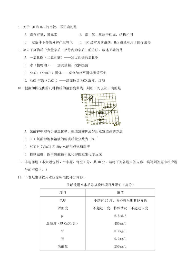 初中化学真题试题（含答案）.doc_第2页