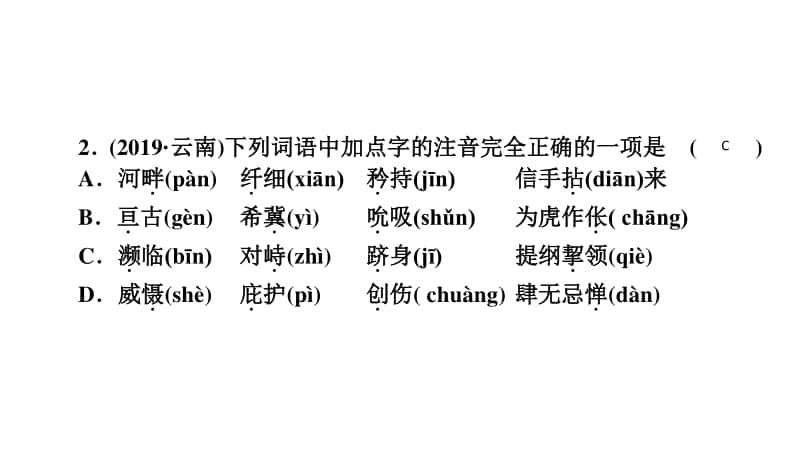 2021年中考（云南）语文复习：专题3字音、字形.ppt_第3页