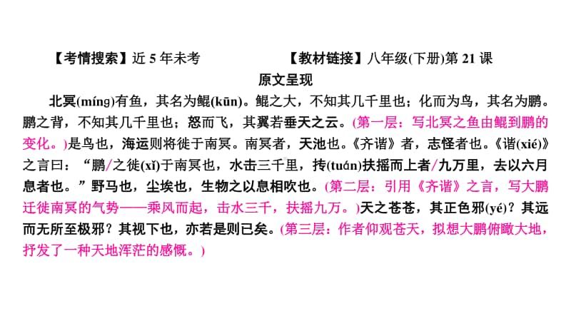 2021年中考（云南）语文复习文言文阅读： 12.北冥有鱼.ppt_第2页