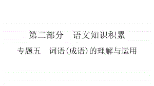 2021年中考（云南）语文复习：专题5　词语(成语)的理解与运用.ppt