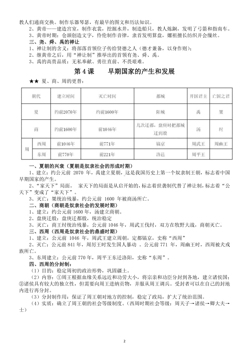 初中历史部编版七年级上册全册知识点复习提纲.docx_第2页