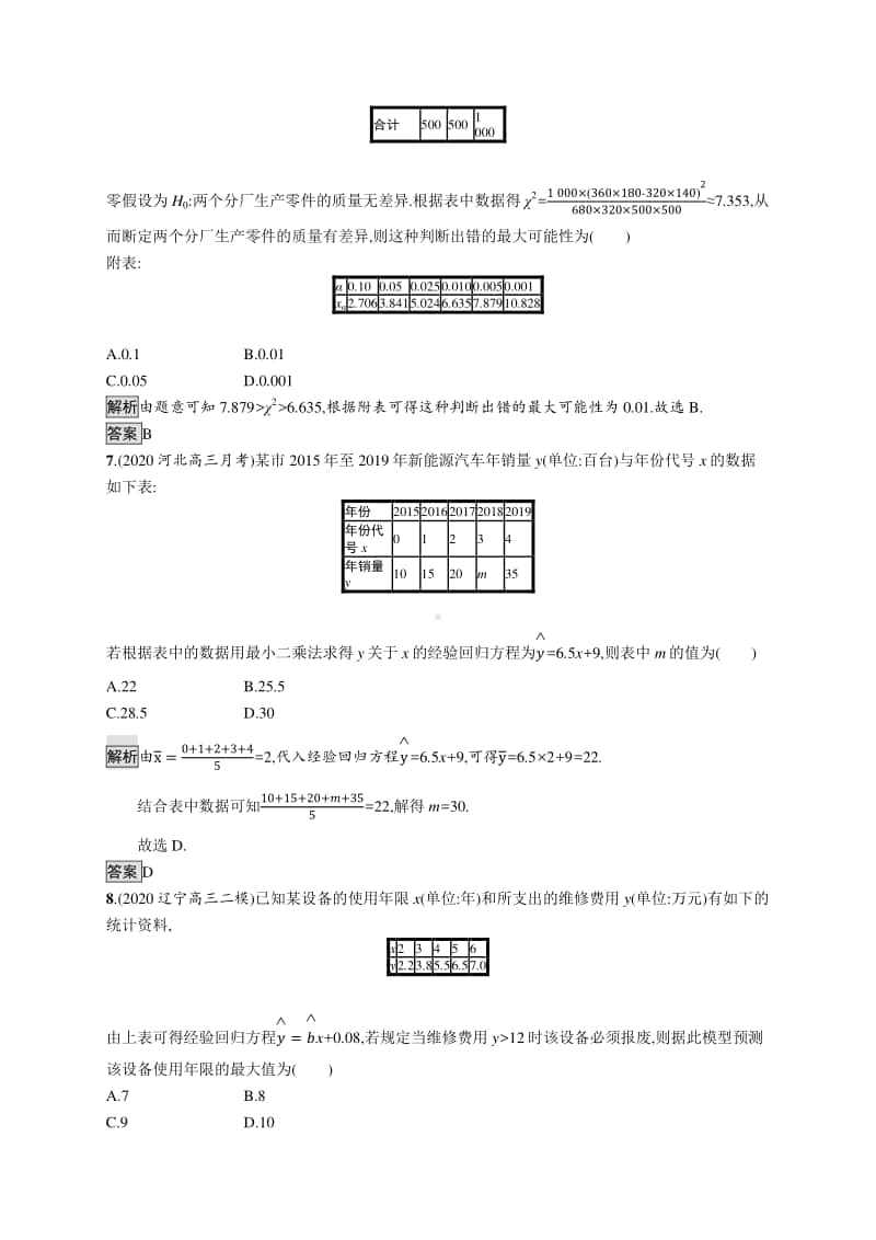 （新教材）高中数学人教A版选择性必修第三册练习：第八章成对数据的统计分析单元测试.docx_第3页