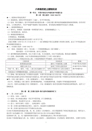 人教部编版八年级上册《历史》知识点（1-3单元）.doc