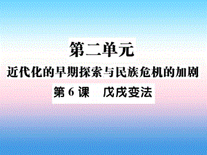 人教部编版八年级上册《历史》第二单元近代化的早期探索与民族危机的加剧第6课戊戌变法作业ppt课件.ppt