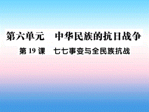 人教部编版八年级上册《历史》第六单元中华民族的抗日战争第19课七七事变与全民族抗战作业ppt课件.ppt