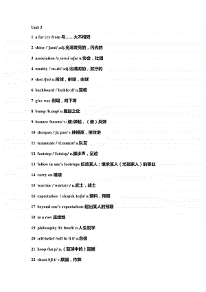 （2020新版）外研版选择性必修一unit 3单词表（带音标）.docx