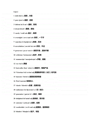 （2020新版）外研版选择性必修一unit 2 单词表（带音标）.docx