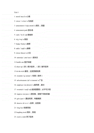 （2020新版）外研版选择性必修一unit 1 单词表（带音标）.docx