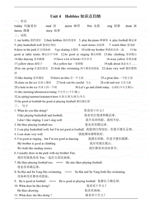 牛津译林版五年级上册英语Unit+4+知识点整理.doc