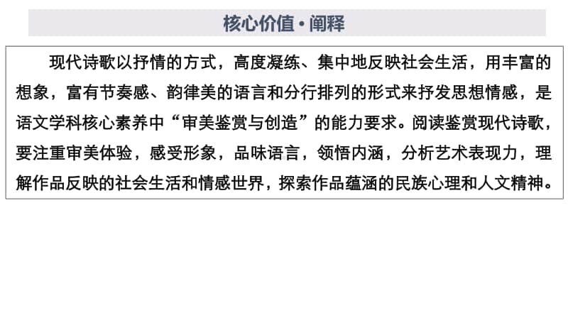 2021年新高考语文复习课件：第1编 专题5　现代诗歌类文本阅读-基于感悟和欣赏的审美性阅读.ppt_第3页