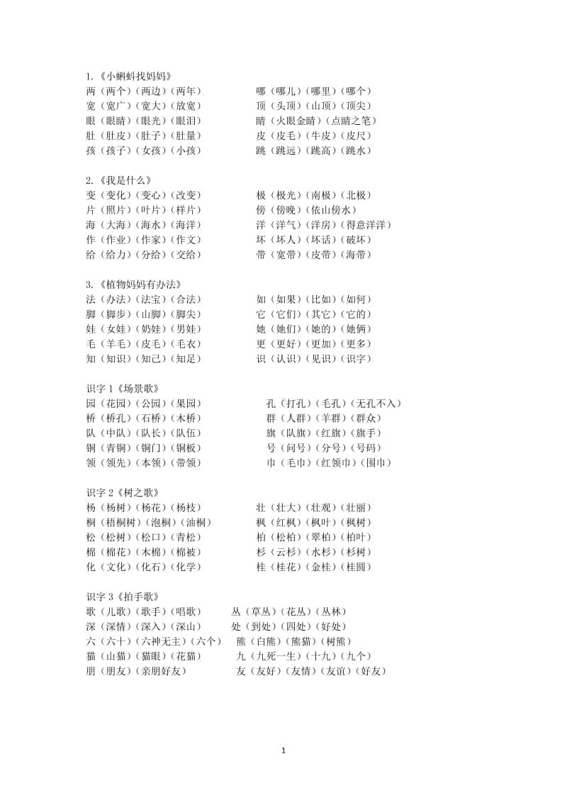 部编版语文二上组词全册.doc_第1页