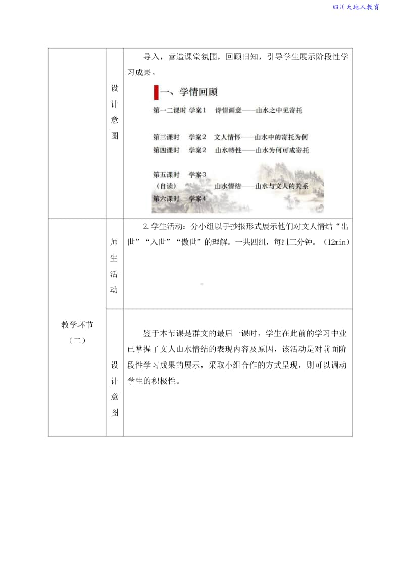 2高中群文阅读精品教学设计：《中国文人的山水情结》高一（10页教案）.doc_第3页