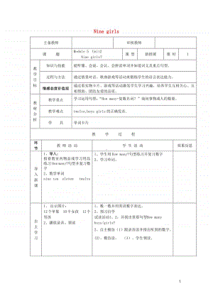 外研版（三起）三年级上册《英语》Module5Unit2Ninegirls导学案.doc