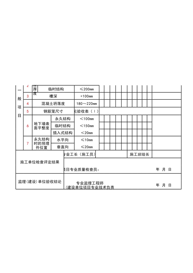 (上海市新版)地下连续墙工程检验批质量验收记录表（Ⅱ）.xlsx_第2页