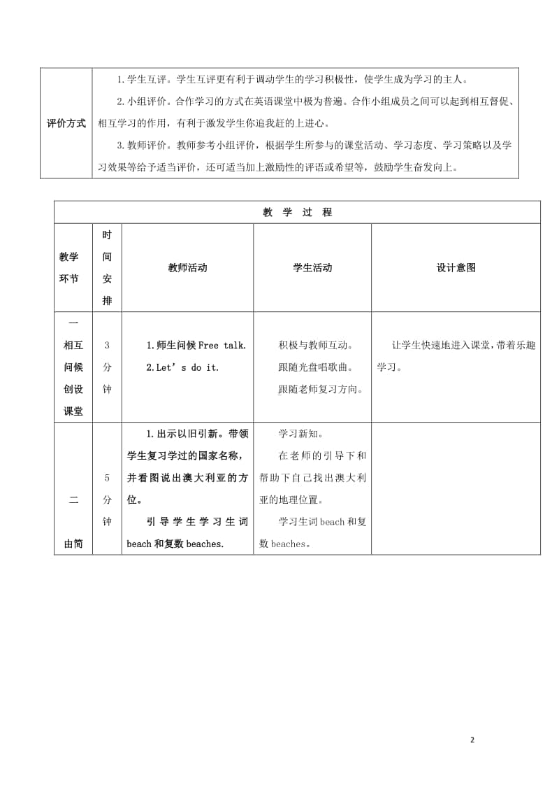 冀教版（三起）五年级上册《英语》Unit2MyCountryandEnglish-speakingCountriesLesson11Australia教案设计.doc_第2页