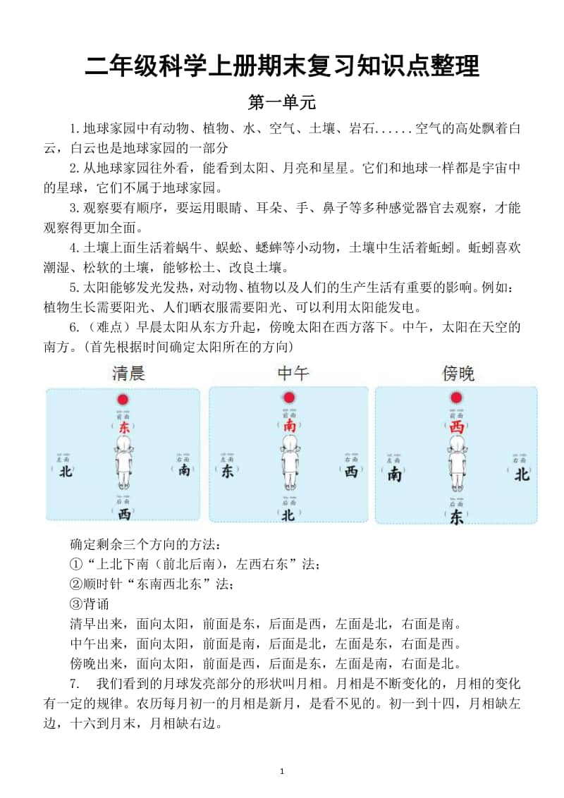 小学科学教科版二年级上册期末复习知识点整理.docx_第1页